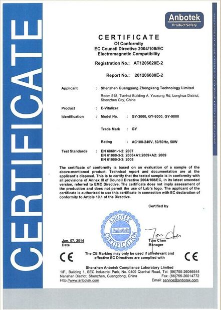 Chine Shenzhen Guangyang Zhongkang Technology Co., Ltd. certifications
