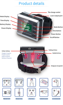 Construction de montre de thérapie de laser d'hypertension dans la batterie au lithium